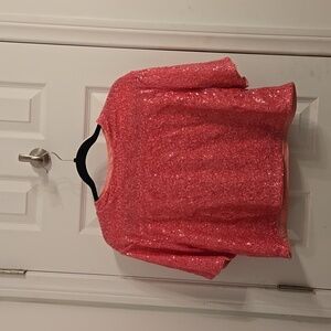 Women's H&M sparkly pink shirt, size large